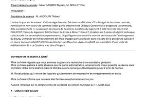 CHEMAZE : Le PV de la séance du conseil du 12 septembre à l'état "Validé" par tous les conseillers