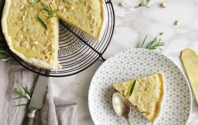 Tarte au chocolat blanc et romarin