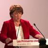 Martine Aubry : "Je tiens à saluer chaleureusement la victoire de François Hollande. Ce soir, il est notre candidat à la présidentielle 2012"