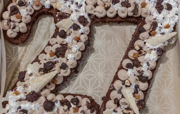 Number cake chocolat-noisette-coco