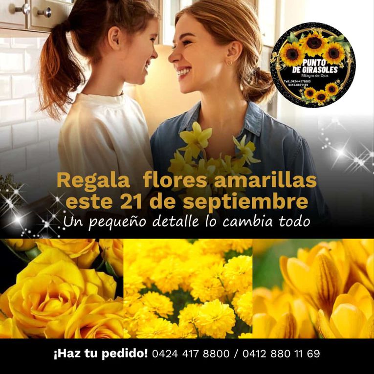 Arreglos de mano, arreglos de base, bouquets de novia, y centros de mesas... Todo en decoración floral para matrimonios, fiestas, bautizos y primeras comunión en "Punto de Girasoles Milagro de Dios”.. Mayor y detal. Avenida Mañongo - Urbanización Trigal Norte - Al lado del Módulo Policial - Valencia (De jueves a domingo). De jueves a domingo en horario de 7 de la mañana a 8 de la noche... Envío a domicilio o delivery.