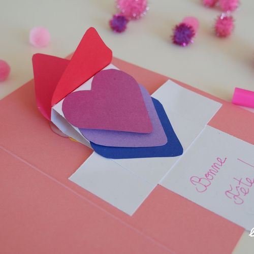 Carte Coeurs Animee A Tirette Diy Fete Des Meres Lucky Sophie Blog Famille Voyage