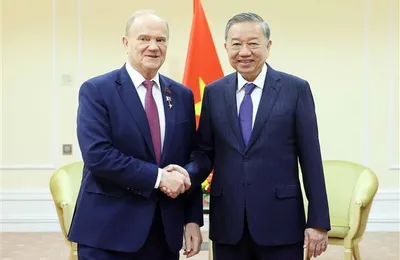Le leader du PCV rencontre le président du Parti communiste de la Fédération de Russie