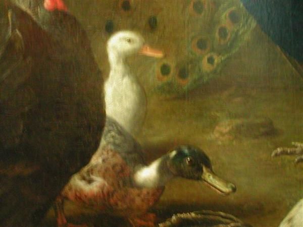 Painting showing birds at the &quot;Mus&eacute;e du Louvre&quot;