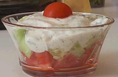 VERRINE TOMATE/CONCOMBRE/FROMAGE BLANC 2PP