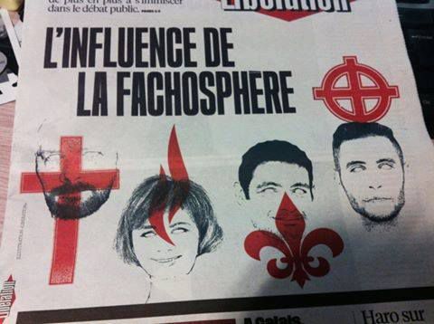 Pour libération : La fleur de Lys est un emblème fasciste, la croix celtique, la croix catholique, la flamme du Front National sont fascistes. Et leur bêtise elle n'est pas fasciste ?  