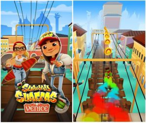 The controls in the game Subway Surfers Jake