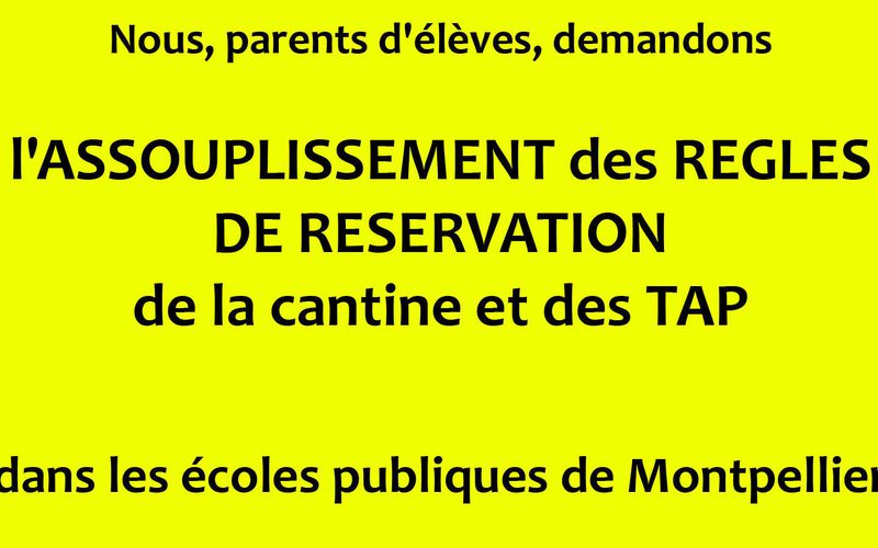 Réservation cantine + TAP Montpellier