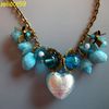 Un collier "Coeur turquoise de Murano"
