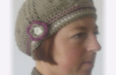 Ensemble béret et snood point écailles - crochet