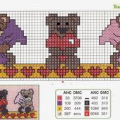 ♥Meus Gráficos De Ponto Cruz♥: Enxoval do Bebê: Ursinhos Dorminhocos em Ponto Cruz