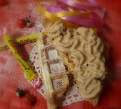 Gaufres croustillantes, nuage au Carambar