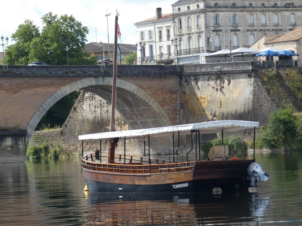 CASSIOPEE , vedette passagers , au mouillage sur la Dordogne  à Bergerac le 19 juin 2020