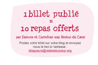 Les restos du coeur = 10 repas offerts pour un billet publié