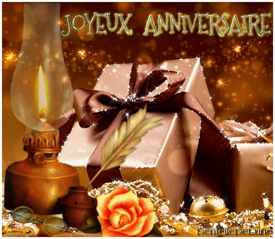 Gif Scintillant Joyeux Anniversaire Vintage Avec Lampe A Petrole Cadeaux Les Gifs Animes De Dentelledelune