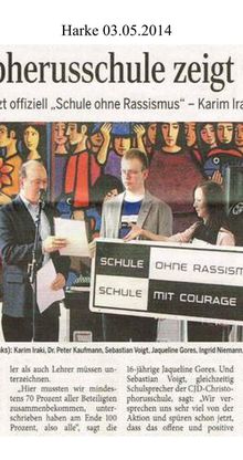 Harke 3.5.14 -- CJD-Schule wird "Schule ohne Rassismus"