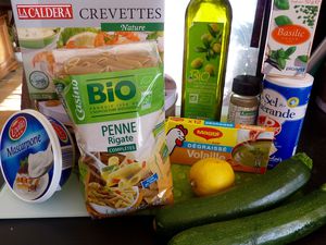 One pot Pasta aux courgettes et crevettes