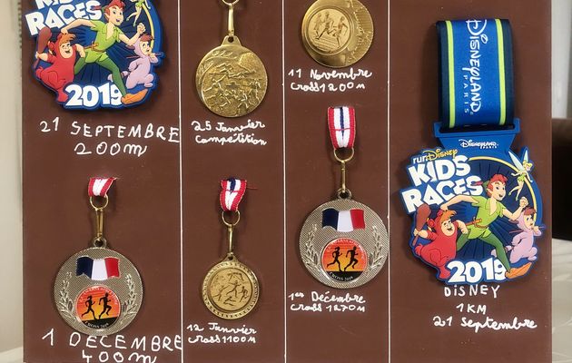 Toile de médailles de cross