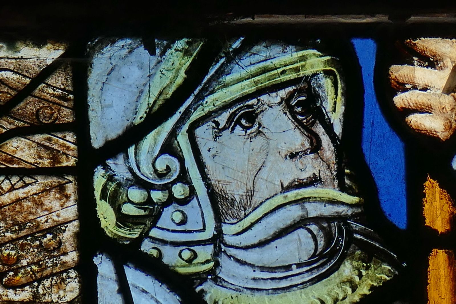 La Passion (XVe siècle, et vers 1540) de la maîtresse-vitre de l'église du Juch. Photographie lavieb-aile juillet 2022.