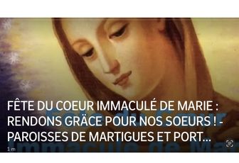 FÊTE DU COEUR IMMACULÉ DE MARIE : RENDONS GRÄCE POUR NOS SOEURS !
