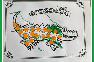 Dessin du crocodile pour compléter la comptine de la semaine 