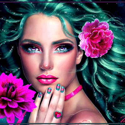 Femme - Visage - Regard - Gif animé - Scintillant - Gratuit