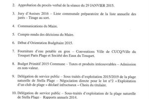 Conseil municipal du jeudi 19/03/2015