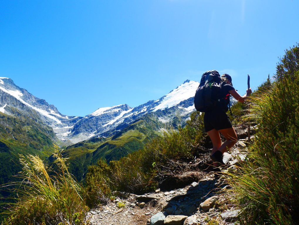 West Matukituki Valley : French Ridge hut, Cascade Saddle, Rob Roy glacier