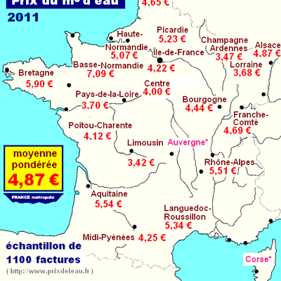 4,87 euros - Le vrai prix du mètre cube d’eau enfin médiatisé ( échantillon de 1100 factures ) – août 2011 – info igepac