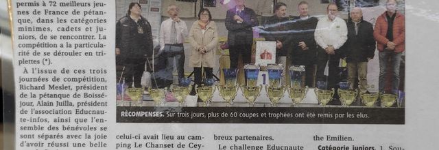 L'article du journal "LA MONTAGNE", encence les bénévoles et EDUCNAUTE sur la GRANDE FINALE !!!