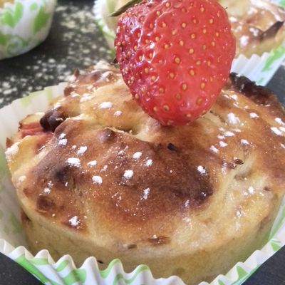 Muffins rhubarbe et fraises