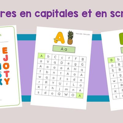 Les lettres en capitales et en script