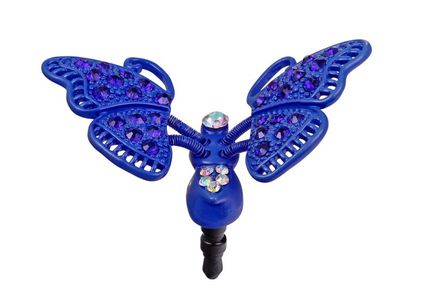 Blue Butterfly iphone anti dsut plug stopper