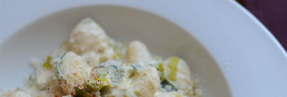 Gnocchi vert de poireau ricotta