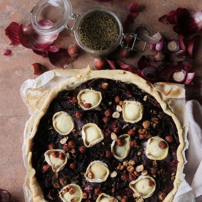 Tarte oignons rouge au fromage de chèvre