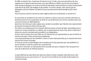 CHEMAZE : Demande de fonctionnement du CCAS de la commune dans un cadre reglementaire