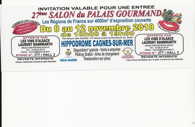 Salon du Palais Gourmand - du 08 au 12 novembre 2018