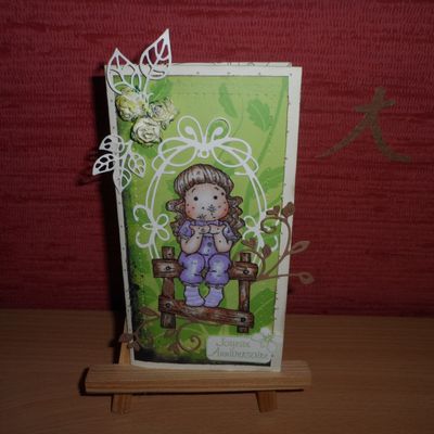 carte avec tampon magnolia pour l'anniversaire de mon cheri