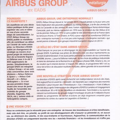 Manifeste de la CFDT pour AIRBUS GROUP (ex EADS)