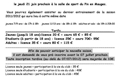 Des nouvelles du Club Tennis du Pin...