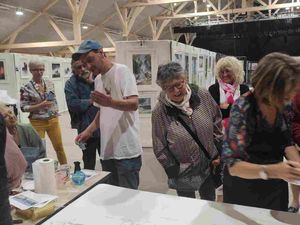 Démo à 10 mains à la salle du Moroc festivla Landes aquarelle