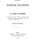 Essais de sciences maudites. I / par Stanislas de Guaita