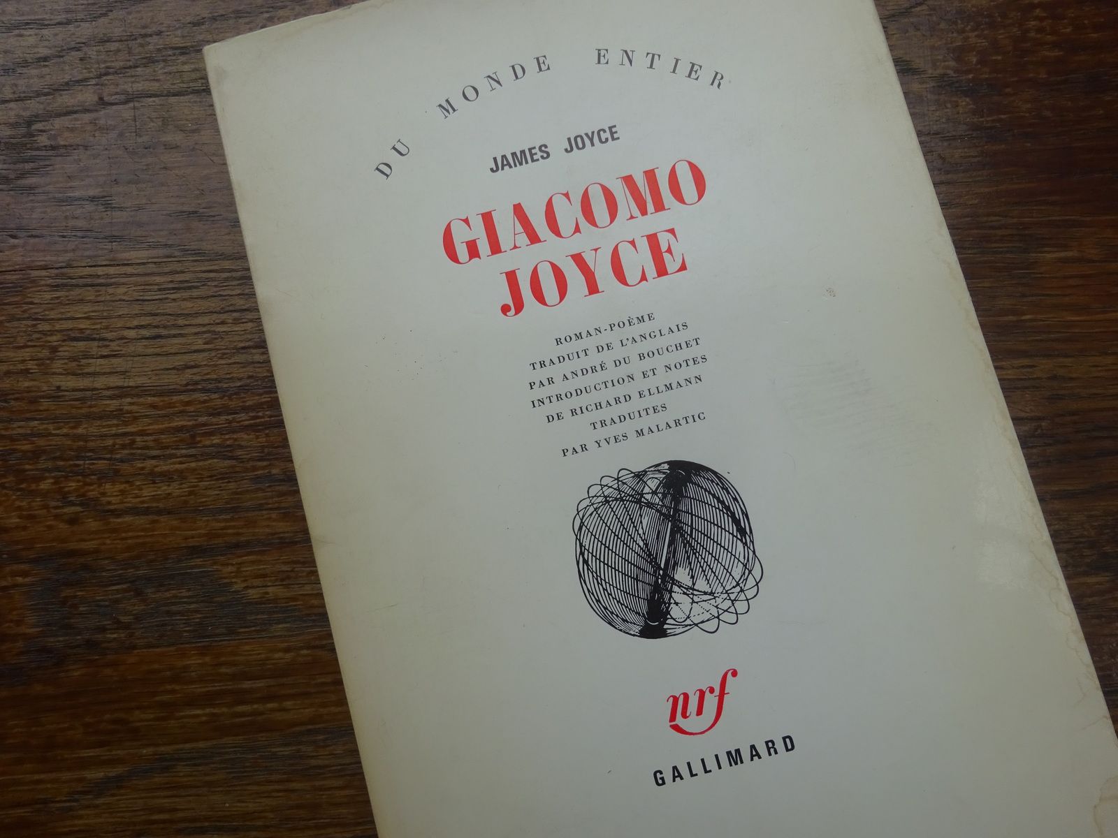 Giacomo Joyce. Roman-poème. James Joyce. 1914. nrf Gallimard 1973. © Jean-Louis Crimon