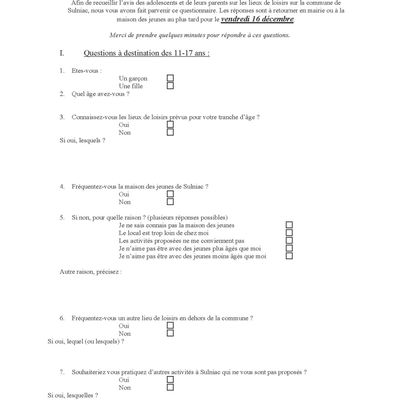 Questionnaires Ados