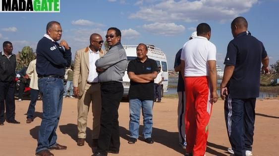 le Président Andry Rajoelina, a procédé à la pose de la première pierre du futur Temple de Rugby. Photos: Harilala Randrianarison