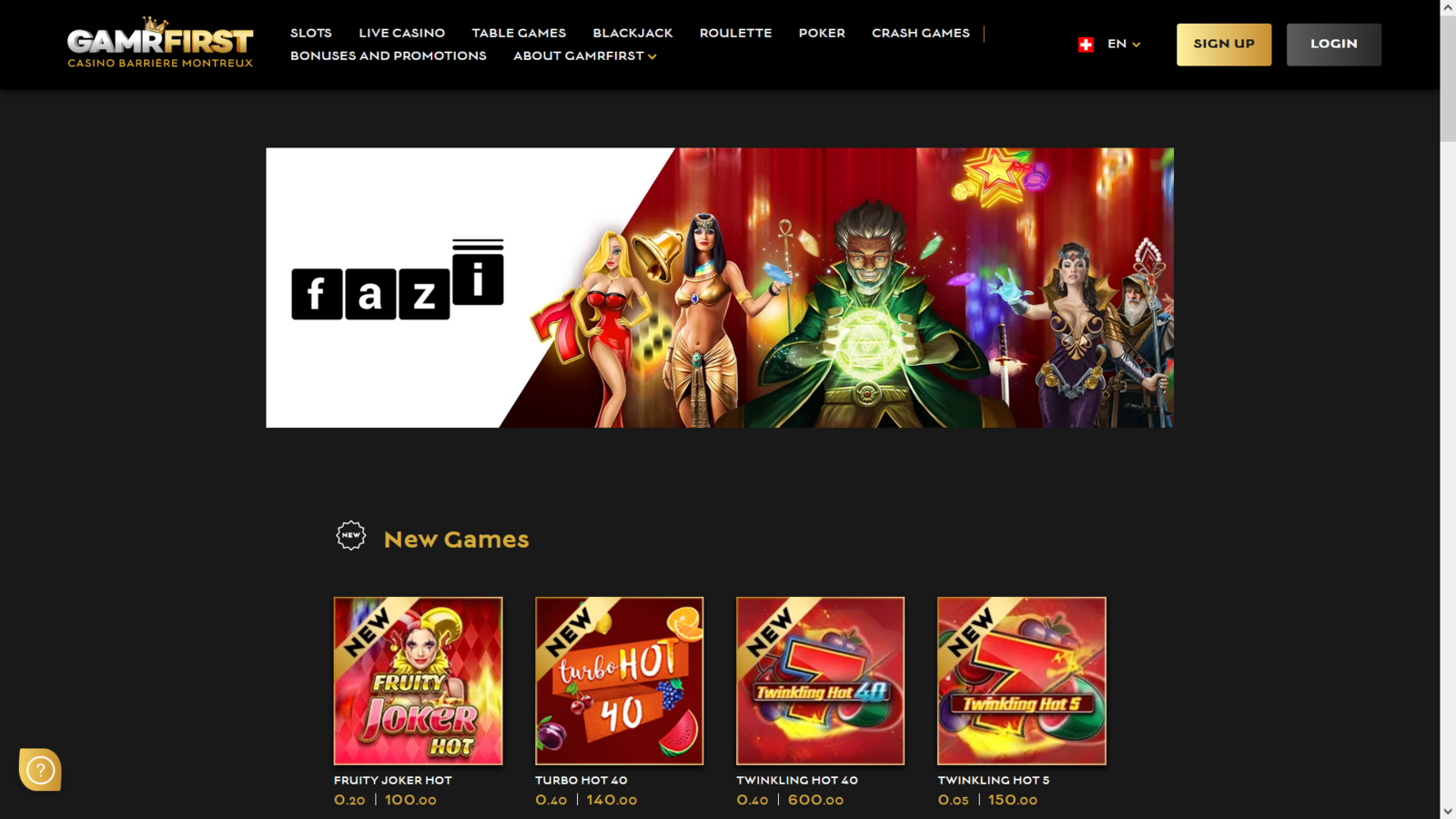 jeux de casino en ligne Fazi en Suisse sur Gamrfirst du casino de Barrière de Montreux