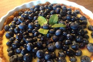 Tarte aux bleuets et crème pâtissière au citron