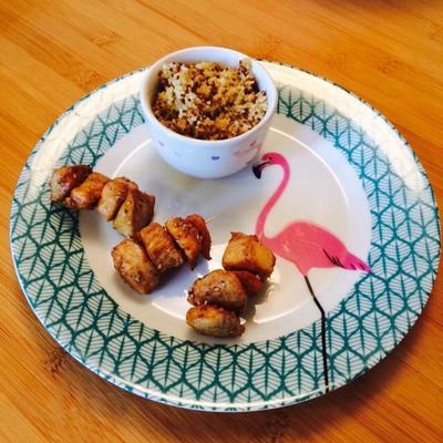 Brochettes de poulet au sésame