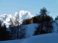 Depuis les alpages avec les Bellevilles, le Mont Blanc et le Beaufortain.