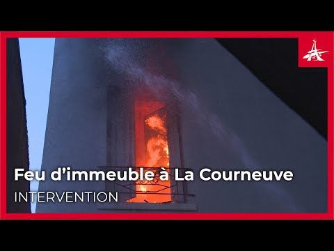Vidéo - La Courneuve (93) - Feu d'immeuble